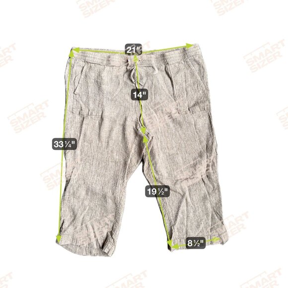 Pure Jill Cropped Pants Womens 3X Linen Blend Elastic Waist Pockets Pull On - Picture 2 of 6